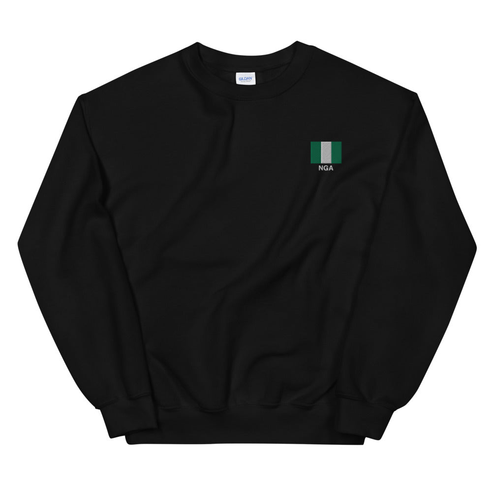 Small Nigerian Flag Embroidery Crewneck