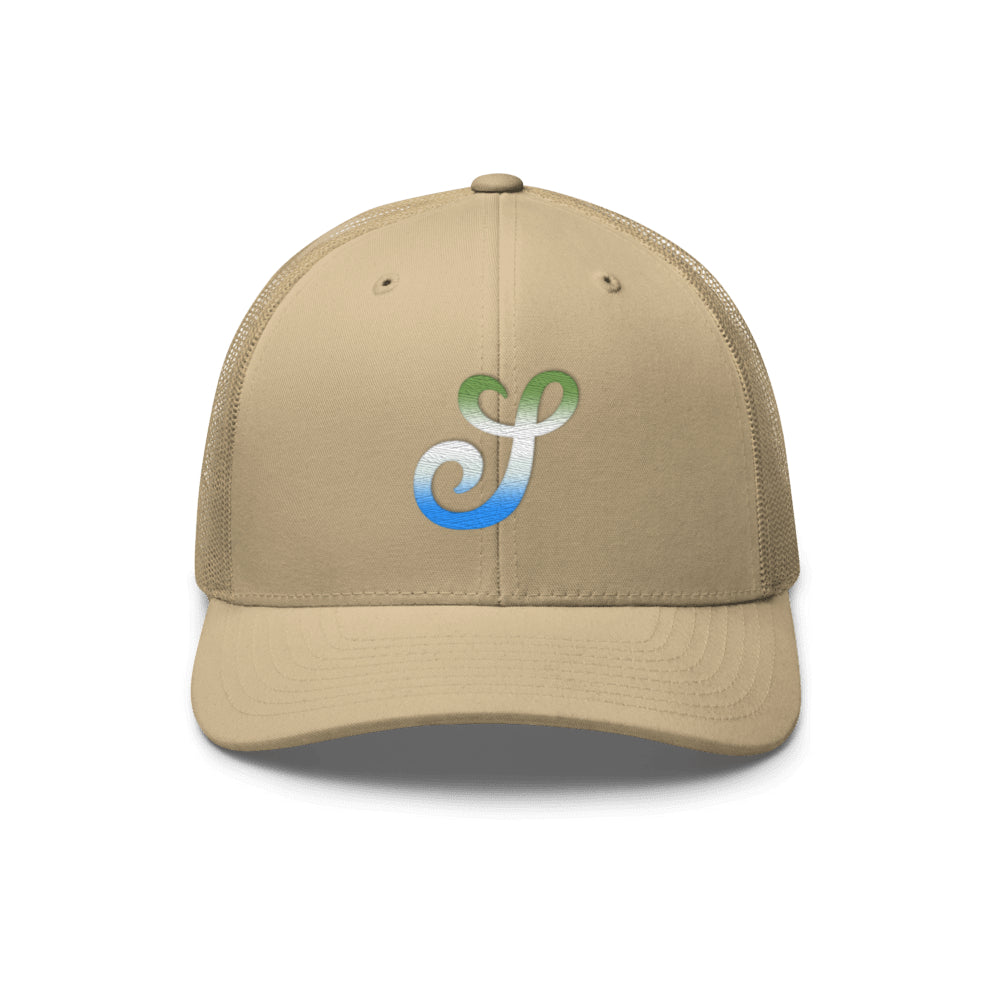 Sierra Leonean Flag Gradient Trucker Hat