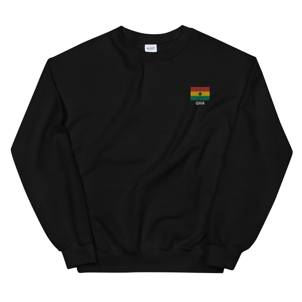 Small Ghanaian Flag Embroidery Crewneck