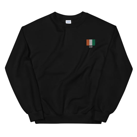 Small Ivorian Flag Embroidery Crewneck