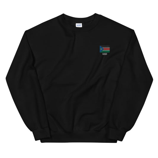 Small South Sudanese Flag Embroidery Crewneck